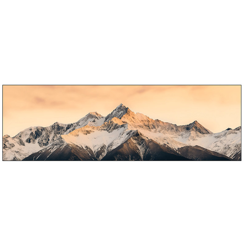 客厅长横幅装饰画雪山大气风景画