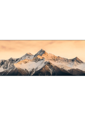 客厅长横幅装饰画雪山大气风景画