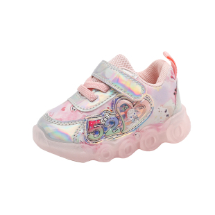 带闪灯女宝宝鞋子女童运动鞋软底婴儿学步鞋0-1一岁3小童公主春秋