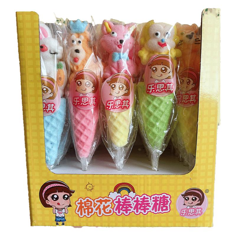 35克*24支卡通可愛(ài)冰淇淋串燒棉花糖 兒童休閑零食品圣誕節(jié)軟糖果