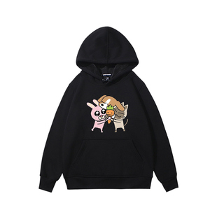 暹罗厘普周边比格多栋连帽卫衣兔子秀珍张田中胡萝卜男女卡通衣服