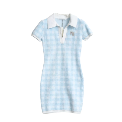 【断码】Alexander Wang 春夏女士网格V领时髦连衣裙银泰301596