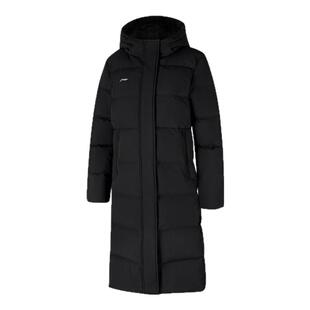 李宁中长款羽绒服男女26秋冬季新款黑色连帽防风拒水保暖运动外套