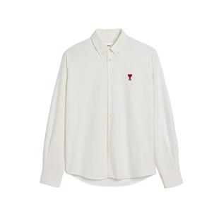 【经典爱心】Ami Paris男女同款红色爱心棉质休闲合身衬衫