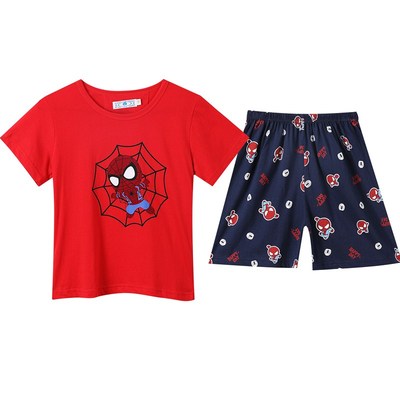 睡衣短袖夏季纯棉母子卡通家居服