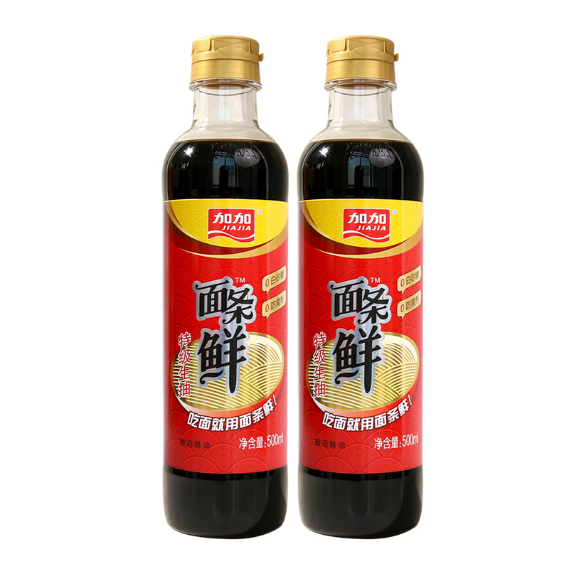 加加面条鲜500ml 特级生抽酱油厨房拌面炒菜凉拌点蘸家用调味料