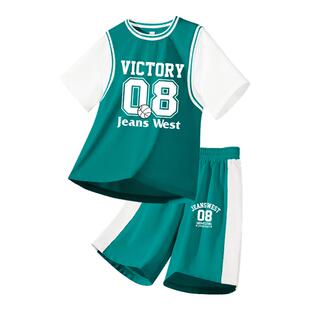 真维斯男童套装2026新款夏速干篮球服男孩夏季训练服儿童运动夏装