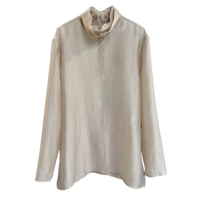 宽松莱赛尔堆堆领长袖衬衫上衣