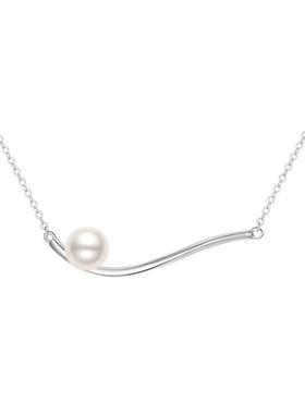 赫生HUSSAIN毛衣链流光曲秋冬轻奢小众纯银珍珠项链锁骨颈链配饰