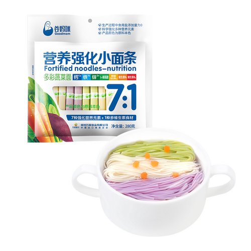 谷妈咪7:1钙铁锌蔬菜宝宝面条儿童营养主食无添加食盐
