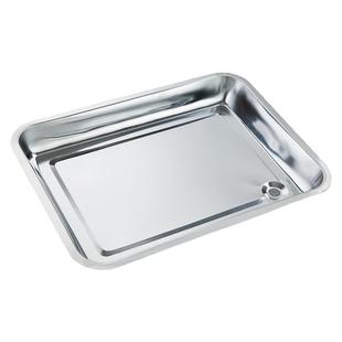 加大孔茶桌接水盘不锈钢托盘带排水管配件漏水接头茶台嵌入式茶盘