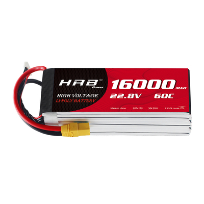 新品HRB 6S 22.8V 16000mAh 60C Lipo Battery高压航模无人机电池