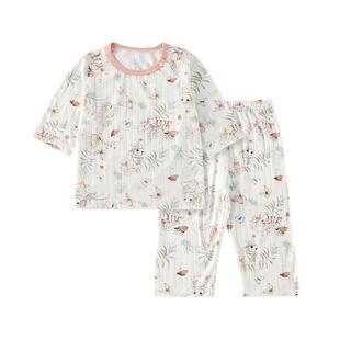 欧孕儿童睡衣套装男女童宝宝2026薄款春夏季纯棉家居服长袖空调服