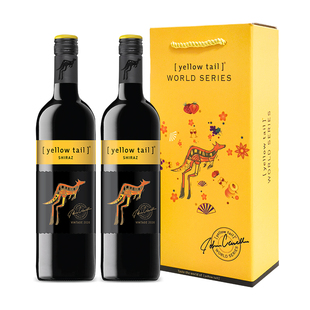yellow tail 黄尾袋鼠世界西拉智利干红葡萄酒双支礼盒节日送礼