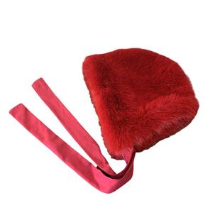圣诞新年红色毛绒帽子女冬季高级感2025新款冬天加绒大头围渔夫帽