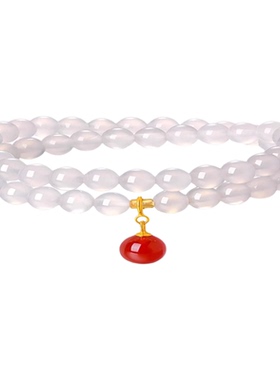 吉福纯天然白玛瑙手串双层手链