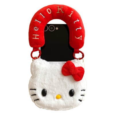 日系可爱毛绒kitty猫手机壳