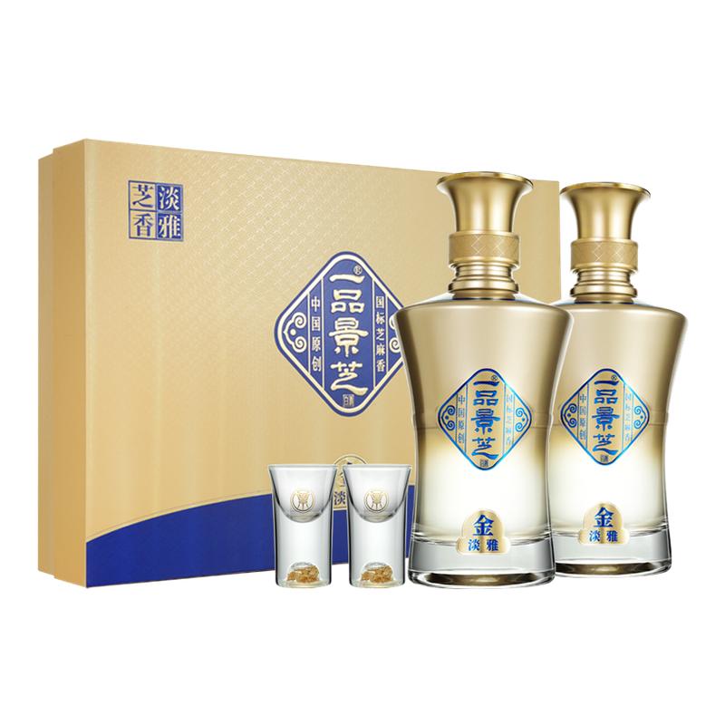 一品景芝 金淡雅 芝麻香型白酒 53度500ml*2瓶礼盒装送礼