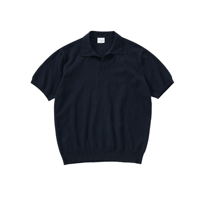 714street小V领针织短袖POLO