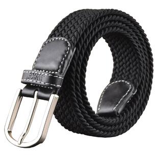 JWKE商务休闲男士编织腰带帆布青年简约百搭韩版弹力皮带松紧裤带