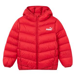 PUMA彪马女童羽绒服冬季新款中大儿童连帽轻薄保暖短外套时尚上衣