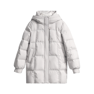 鸭鸭妈妈装羽绒服女冬时尚连帽90绒充绒加厚保暖中老年中长款外套