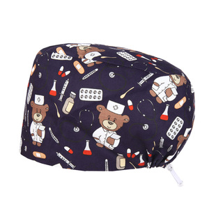 戈美恩纯棉印花手术帽女手术室专用帽子口腔美容宠物店医生护士帽