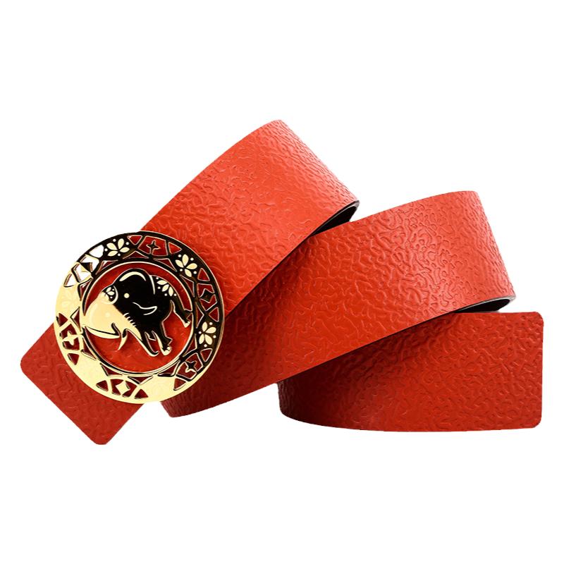 奢侈品腰带大象花园真皮情侣款