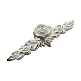 奢华象牙白现代简约仿古拉手欧式烤漆玫瑰花衣橱柜门抽屉单孔把手