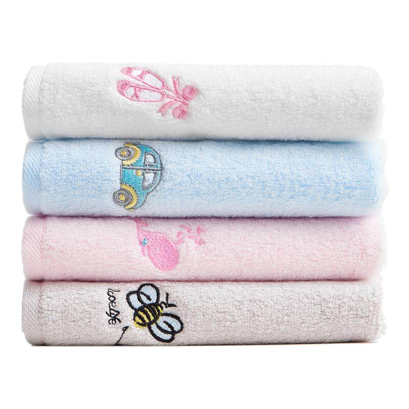三利纯棉挂绳小方巾婴幼儿30*30