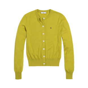 三所vintage 叠穿神器毛衫刺绣圆领超细美丽奴羊毛显瘦长袖开衫女