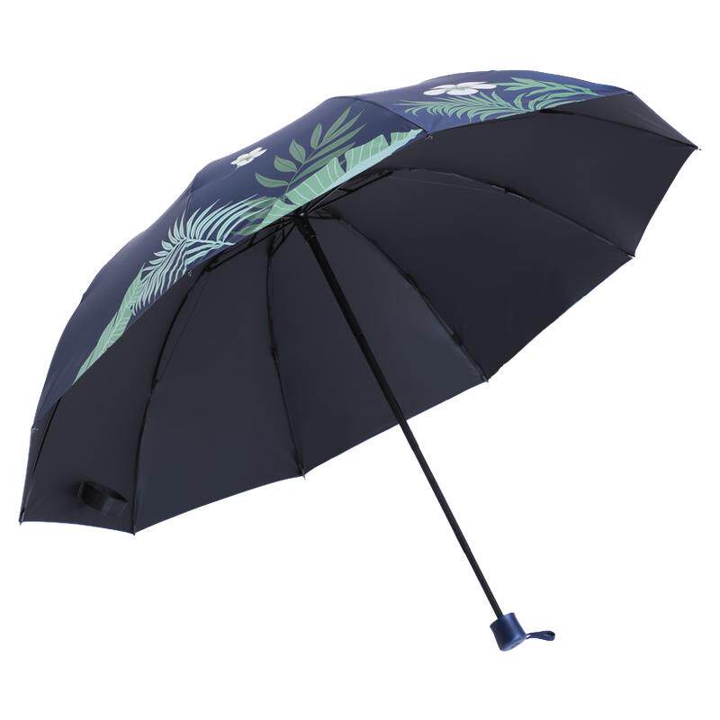 天堂伞加大加粗十骨加固双人黑胶防晒紫外线太阳伞晴雨伞女两用伞