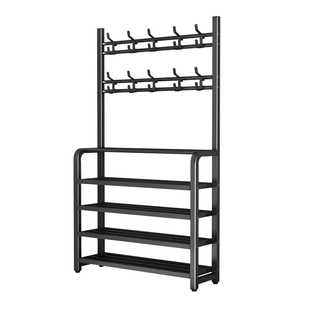 鞋子收纳架子家用门口多层一体式衣帽架出租屋鞋柜省空间收纳神器