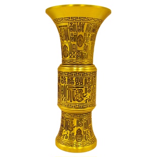 中式复古铜花瓶摆件招财进宝百福全铜花瓶插花供佛家居客厅装饰品