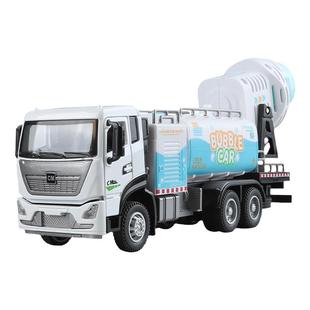 合金电动吹泡泡玩具车大号城市环卫喷雾车音乐灯光儿童玩具小汽车