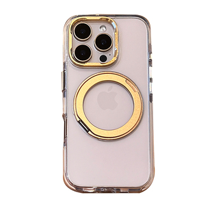 万壳皇适用苹果16promax手机壳磁吸360旋转支架iPhone15promax保护套17air支点壳14pro透明简约13