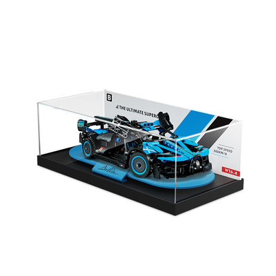 乐一百适用乐高42162布加迪Bolide赛车跑车一体展示盒透明亚克力