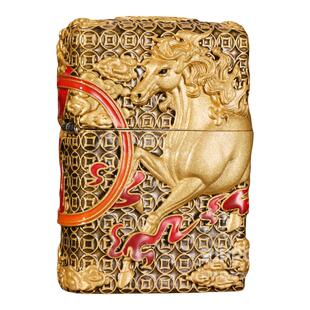 zippo打火机正品马上有钱珐琅套壳防风煤油机马本命年七夕礼物