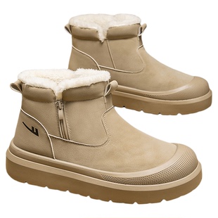 回力男士2026冬季新款加绒保暖雪地靴防滑高帮皮毛一体防寒棉鞋男