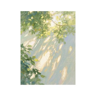 光影植物现代简约装饰画奶油风ins卧室客厅树叶治愈民宿床头挂画