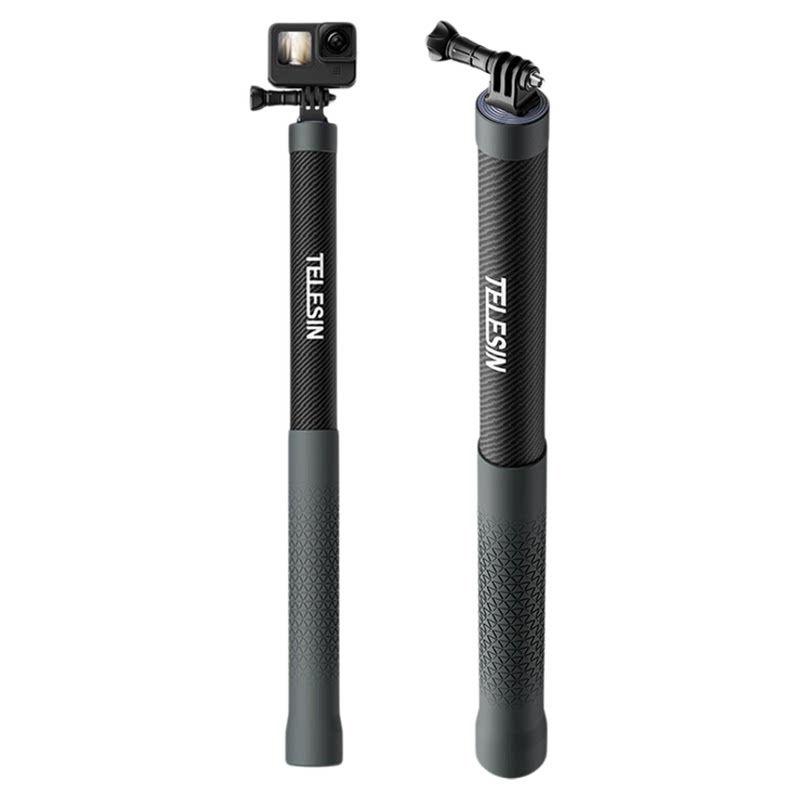 TELESIN大疆action45Pro适配gopro配件insta360碳纤维超长自拍杆