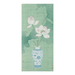 景阳阁蜡染绢纸爱莲说临帖纸小楷书法作品纸微喷书法作品纸3.5cm方格半生熟毛笔书法作品专用纸带落款荷花