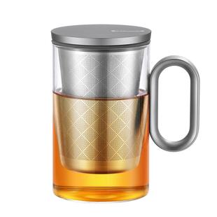 尚明茶水分离泡茶杯茶水分离办公杯大容量玻璃茶杯男高档马克水杯