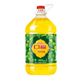 口福一级大豆油5L桶装食用大豆油烹饪炒菜煎烤烹炸清香食用油整箱