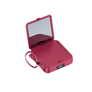 二合一充电宝3c认证可上飞机可携带自带线化妆镜子大容量通用2026新款超薄小巧便携式迷你手机充电宝移动电源