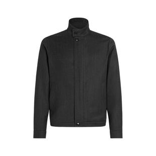 ZEGNA杰尼亚男装冬季新品深麻灰色羊毛夹克外套