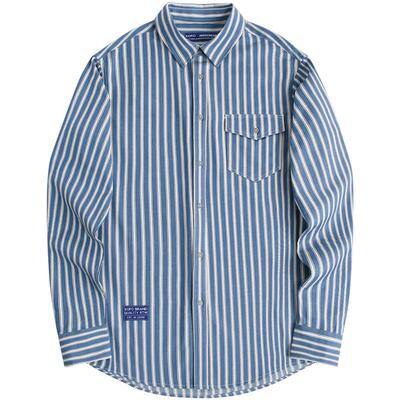 日系复古长袖条纹衬衫外套内搭