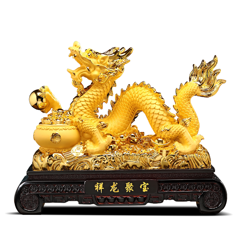 招财金龙摆件十二生肖龙工艺品办公室装饰龙年吉祥物开业乔迁礼品