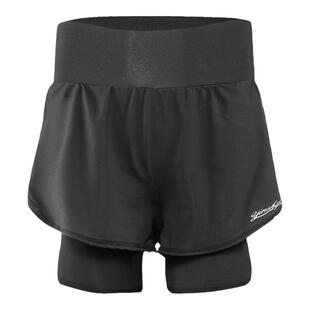 大码运动短裤女胖mm健身跑步瑜伽深蹲三分裤高腰假两件防走光夏季