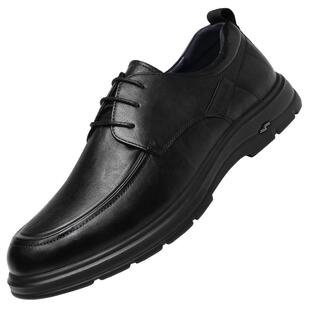 强人3515皮鞋男真皮商务休闲皮鞋轻便软底男单鞋黑色通勤皮鞋2026